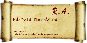 Rövid Abelárd névjegykártya